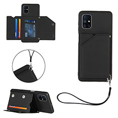 Funda Lujo Cuero Carcasa Y03B para Samsung Galaxy M51 Negro