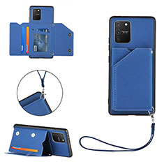Funda Lujo Cuero Carcasa Y03B para Samsung Galaxy M80S Azul