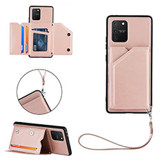 Funda Lujo Cuero Carcasa Y03B para Samsung Galaxy M80S Oro Rosa