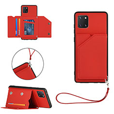 Funda Lujo Cuero Carcasa Y03B para Samsung Galaxy Note 10 Lite Rojo