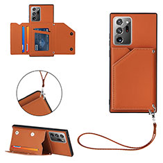 Funda Lujo Cuero Carcasa Y03B para Samsung Galaxy Note 20 Ultra 5G Marron