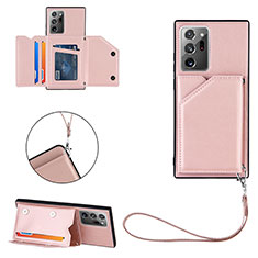 Funda Lujo Cuero Carcasa Y03B para Samsung Galaxy Note 20 Ultra 5G Oro Rosa