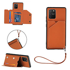 Funda Lujo Cuero Carcasa Y03B para Samsung Galaxy S10 Lite Marron