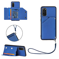 Funda Lujo Cuero Carcasa Y03B para Samsung Galaxy S20 5G Azul