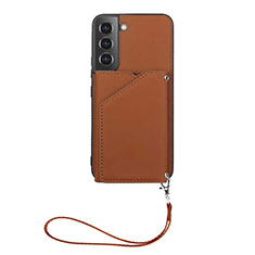 Funda Lujo Cuero Carcasa Y03B para Samsung Galaxy S21 5G Marron