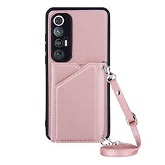 Funda Lujo Cuero Carcasa Y03B para Xiaomi Mi 10S 5G Oro Rosa