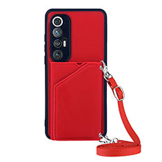 Funda Lujo Cuero Carcasa Y03B para Xiaomi Mi 10S 5G Rojo