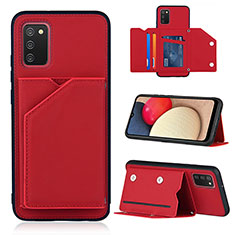 Funda Lujo Cuero Carcasa Y04B para Samsung Galaxy A03s Rojo