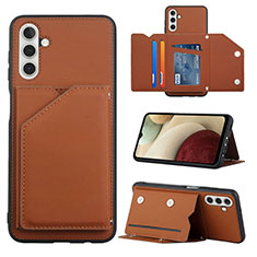 Funda Lujo Cuero Carcasa Y04B para Samsung Galaxy A04s Marron