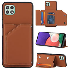 Funda Lujo Cuero Carcasa Y04B para Samsung Galaxy A22s 5G Marron