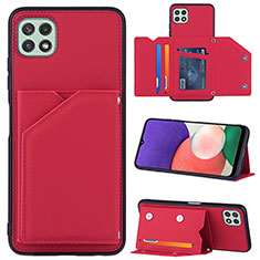 Funda Lujo Cuero Carcasa Y04B para Samsung Galaxy A22s 5G Rojo
