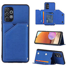 Funda Lujo Cuero Carcasa Y04B para Samsung Galaxy A32 4G Azul