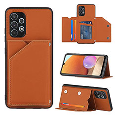 Funda Lujo Cuero Carcasa Y04B para Samsung Galaxy A32 4G Marron