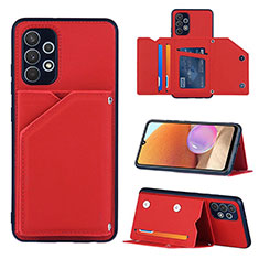 Funda Lujo Cuero Carcasa Y04B para Samsung Galaxy A32 4G Rojo