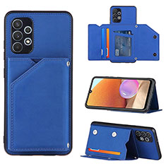 Funda Lujo Cuero Carcasa Y04B para Samsung Galaxy A32 5G Azul