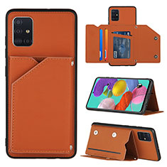 Funda Lujo Cuero Carcasa Y04B para Samsung Galaxy A51 4G Marron