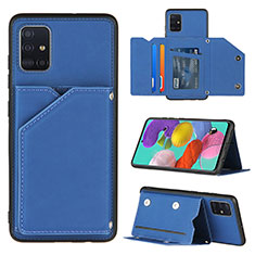 Funda Lujo Cuero Carcasa Y04B para Samsung Galaxy A51 5G Azul