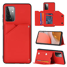 Funda Lujo Cuero Carcasa Y04B para Samsung Galaxy A72 4G Rojo