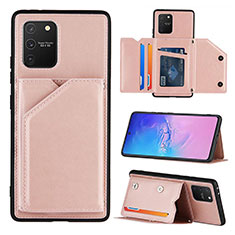 Funda Lujo Cuero Carcasa Y04B para Samsung Galaxy S10 Lite Oro Rosa