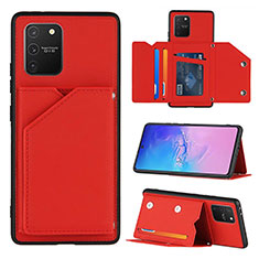 Funda Lujo Cuero Carcasa Y04B para Samsung Galaxy S10 Lite Rojo