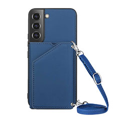 Funda Lujo Cuero Carcasa Y04B para Samsung Galaxy S21 Plus 5G Azul