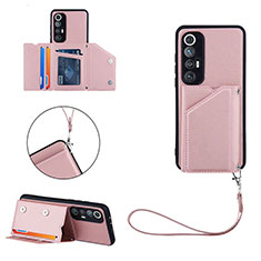 Funda Lujo Cuero Carcasa Y04B para Xiaomi Mi 10S 5G Oro Rosa