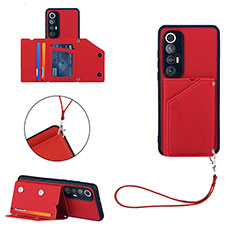 Funda Lujo Cuero Carcasa Y04B para Xiaomi Mi 10S 5G Rojo