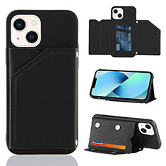 Funda Lujo Cuero Carcasa Y05B para Apple iPhone 15 Negro