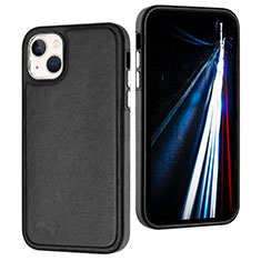 Funda Lujo Cuero Carcasa Y07B para Apple iPhone 14 Plus Negro