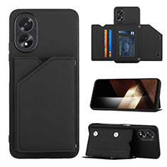 Funda Lujo Cuero Carcasa YB1 para Oppo A38 Negro