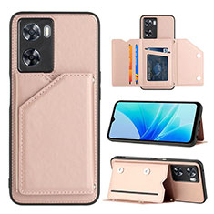 Funda Lujo Cuero Carcasa YB1 para Oppo A57 4G Oro Rosa