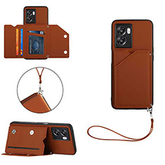 Funda Lujo Cuero Carcasa YB1 para Oppo A57 5G Marron