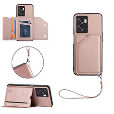 Funda Lujo Cuero Carcasa YB1 para Oppo A57 5G Oro Rosa