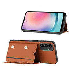 Funda Lujo Cuero Carcasa YB1 para Samsung Galaxy A14 4G Marron