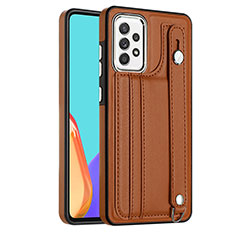 Funda Lujo Cuero Carcasa YB1 para Samsung Galaxy A72 4G Marron