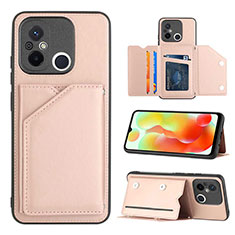 Funda Lujo Cuero Carcasa YB1 para Xiaomi Poco C55 Oro Rosa