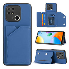 Funda Lujo Cuero Carcasa YB1 para Xiaomi Redmi 10 India Azul