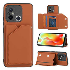 Funda Lujo Cuero Carcasa YB1 para Xiaomi Redmi 11A 4G Marron