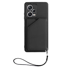 Funda Lujo Cuero Carcasa YB1 para Xiaomi Redmi Note 12 Pro 5G Negro