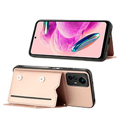 Funda Lujo Cuero Carcasa YB1 para Xiaomi Redmi Note 12S Oro Rosa