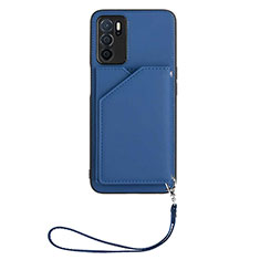 Funda Lujo Cuero Carcasa YB2 para Oppo A16 Azul