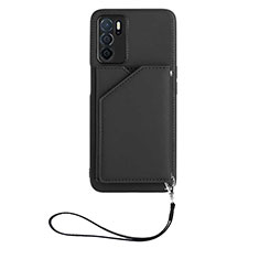 Funda Lujo Cuero Carcasa YB2 para Oppo A16 Negro