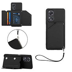 Funda Lujo Cuero Carcasa YB2 para Oppo A18 Negro