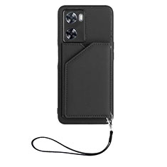 Funda Lujo Cuero Carcasa YB2 para Oppo A57 4G Negro