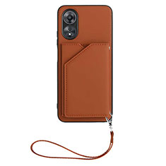 Funda Lujo Cuero Carcasa YB2 para Oppo A58 5G Marron