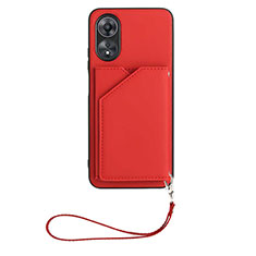 Funda Lujo Cuero Carcasa YB2 para Oppo A58 5G Rojo