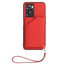 Funda Lujo Cuero Carcasa YB2 para Oppo A77 4G Rojo