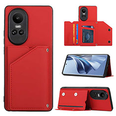 Funda Lujo Cuero Carcasa YB2 para Oppo Reno10 5G Rojo