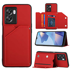 Funda Lujo Cuero Carcasa YB2 para Realme V23 5G Rojo