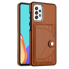 Funda Lujo Cuero Carcasa YB2 para Samsung Galaxy A52 4G Marron